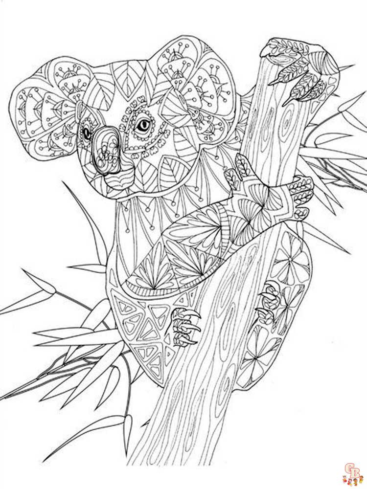Páginas para colorir de coala
