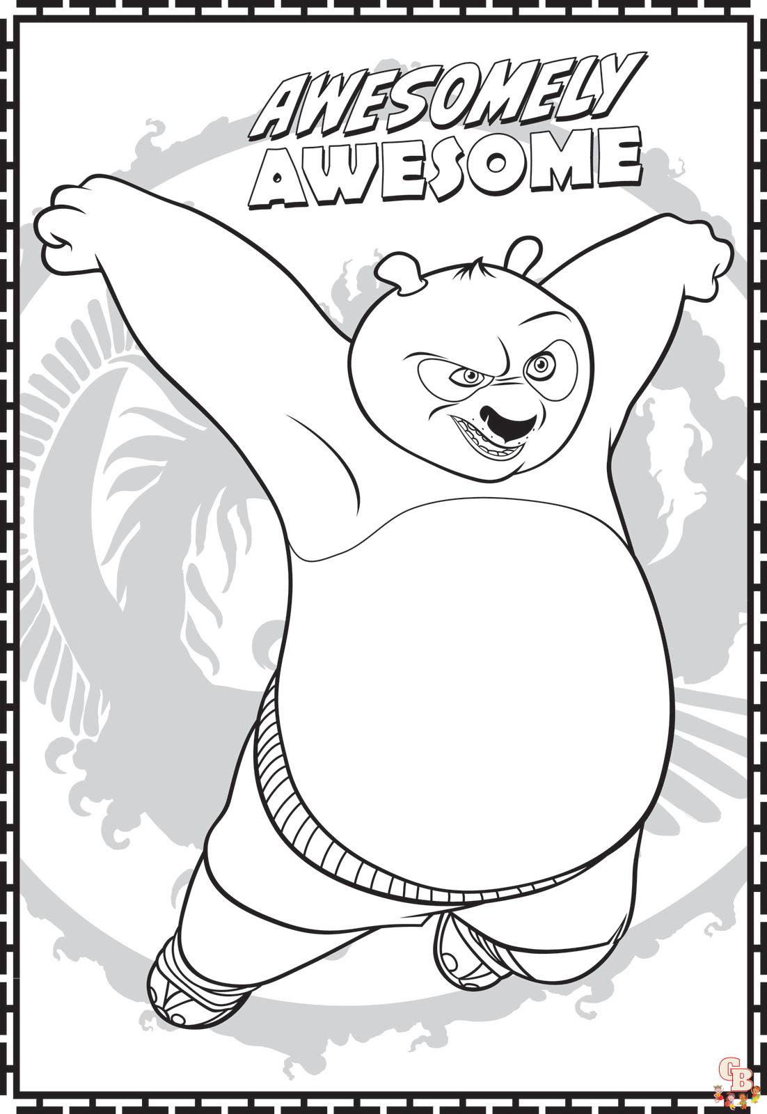 Páginas para colorir do Kung Fu Panda