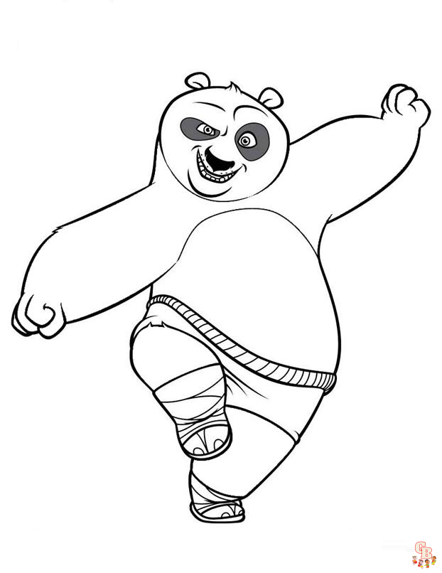 Páginas para colorir do Kung Fu Panda