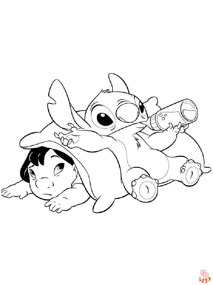 Apostila com desenhos para colorir Lilo Stitch/ pintar infantil