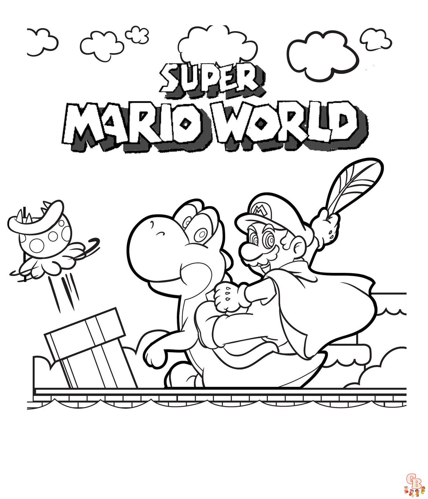 Страницы для раскрашивания Super Mario Bros