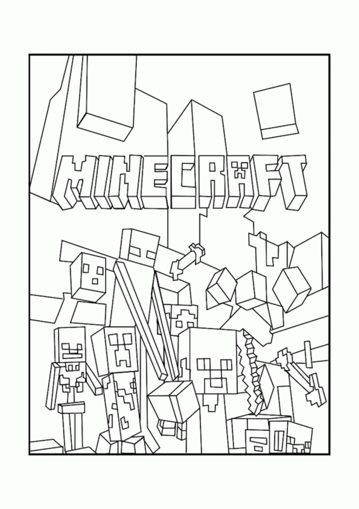 Desenhos de Minecraft Wither para Colorir e Imprimir