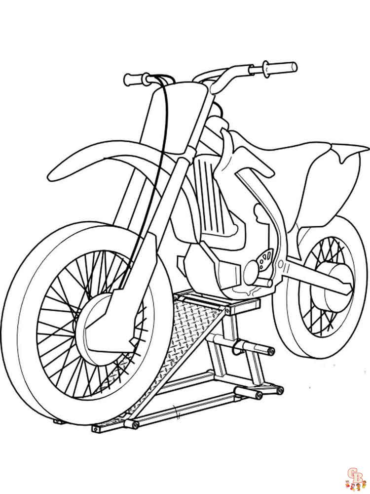 Desenhos de Motocicleta 2 para Colorir e Imprimir 