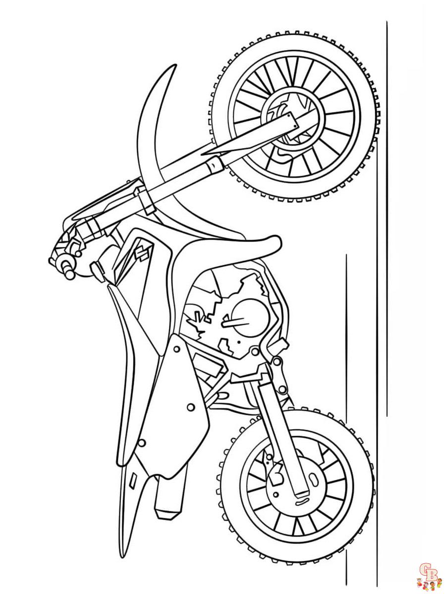 Página para colorir de corrida de moto para crianças