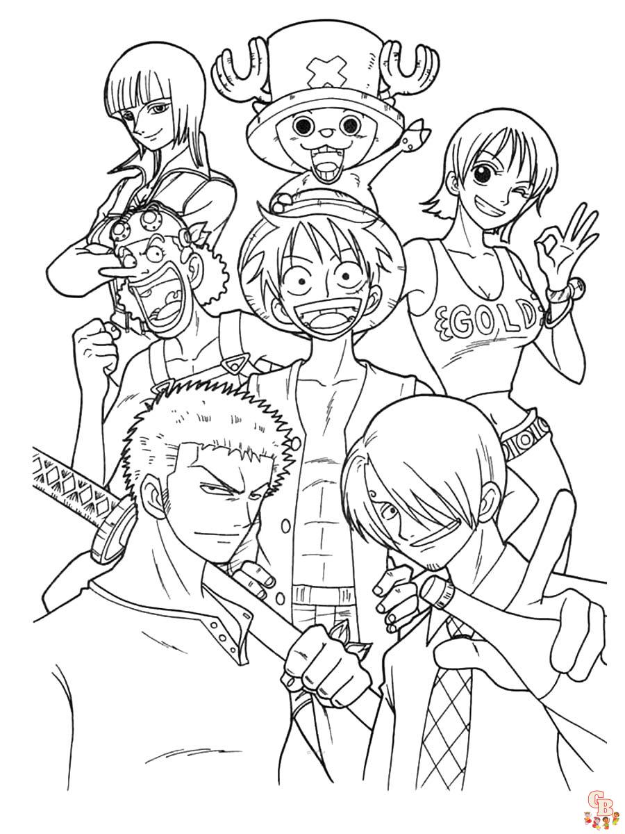 One Piece - Desenhos para Colorir - Brinquedos de Papel