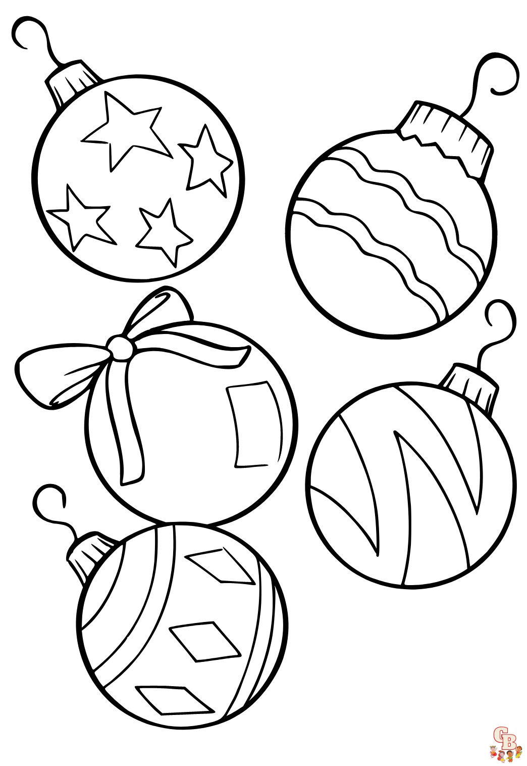 Bolas de Natal para colorir