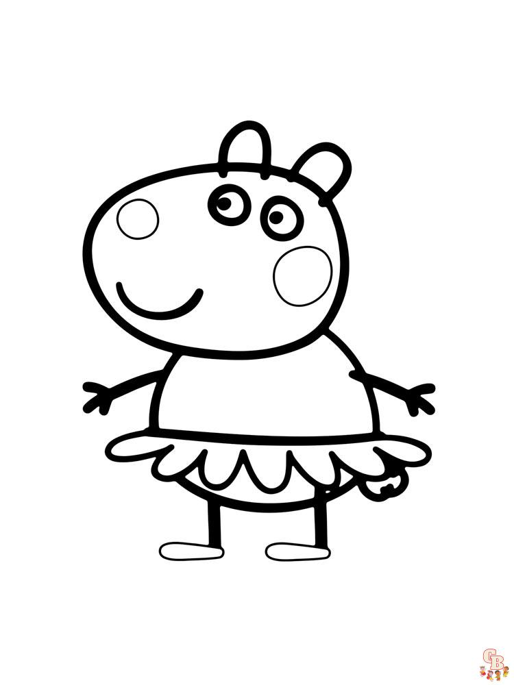 Peppa Páginas para colorir porcos para crianças - GBcolorare