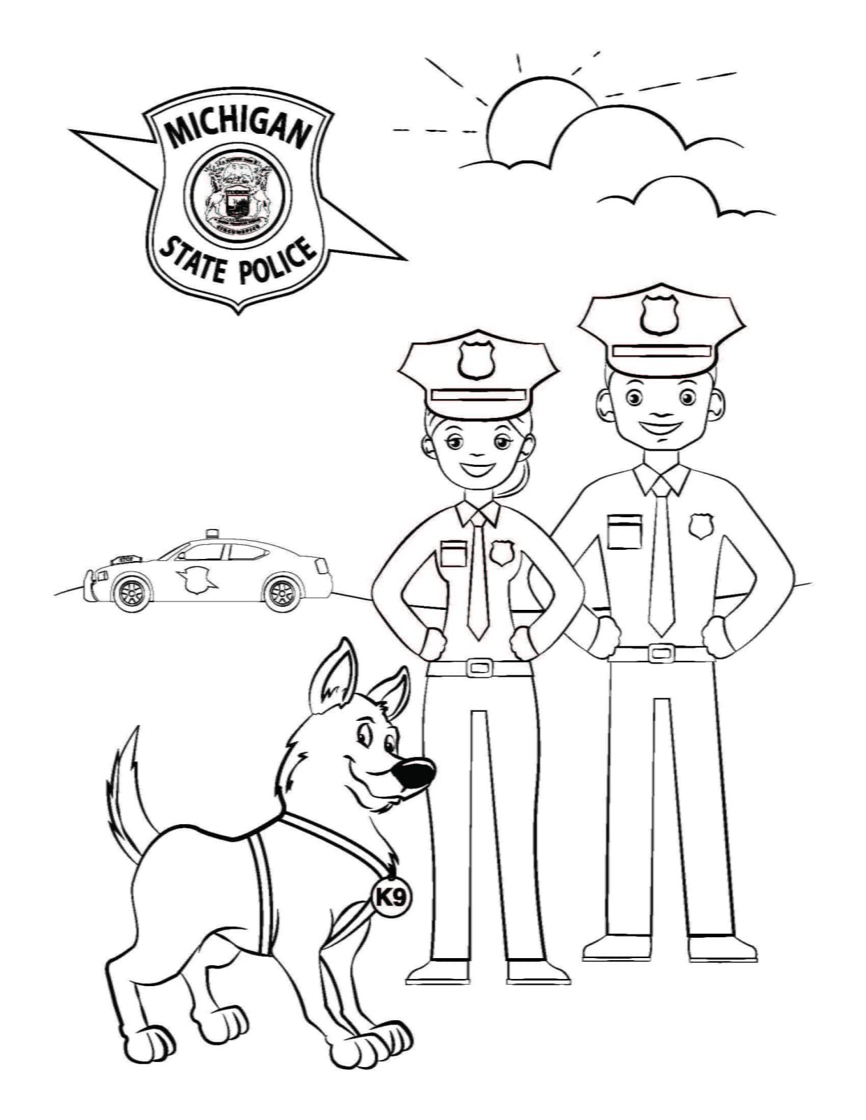 Pagini de colorat de poliție