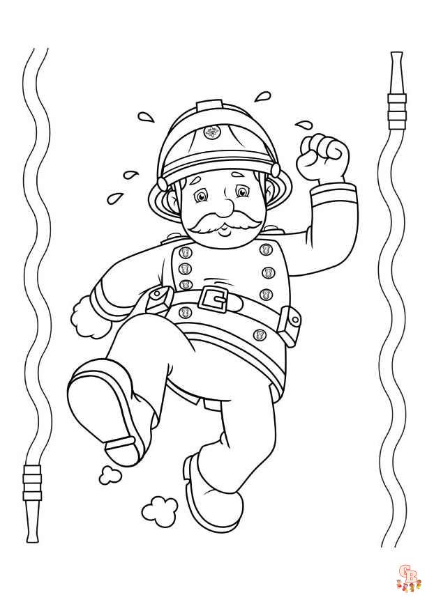 Sam il pompiere da colorare