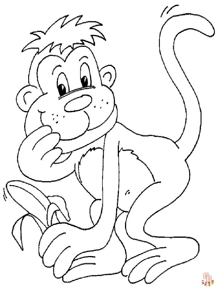 Картинки раскраски обезьяна (51 фото)