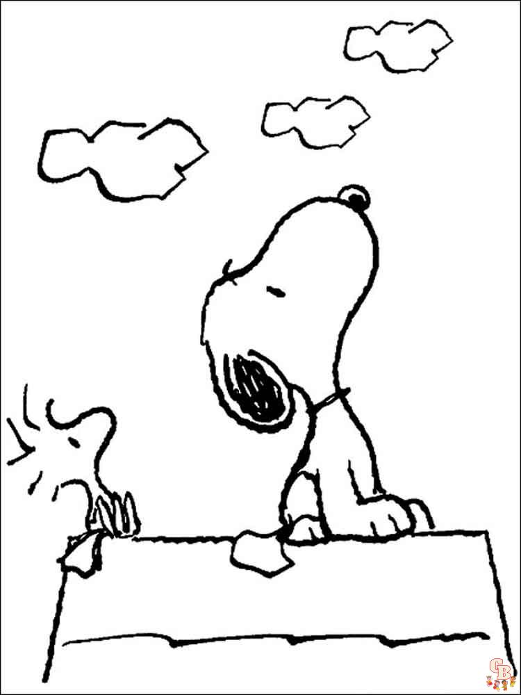Pagini de colorat Snoopy