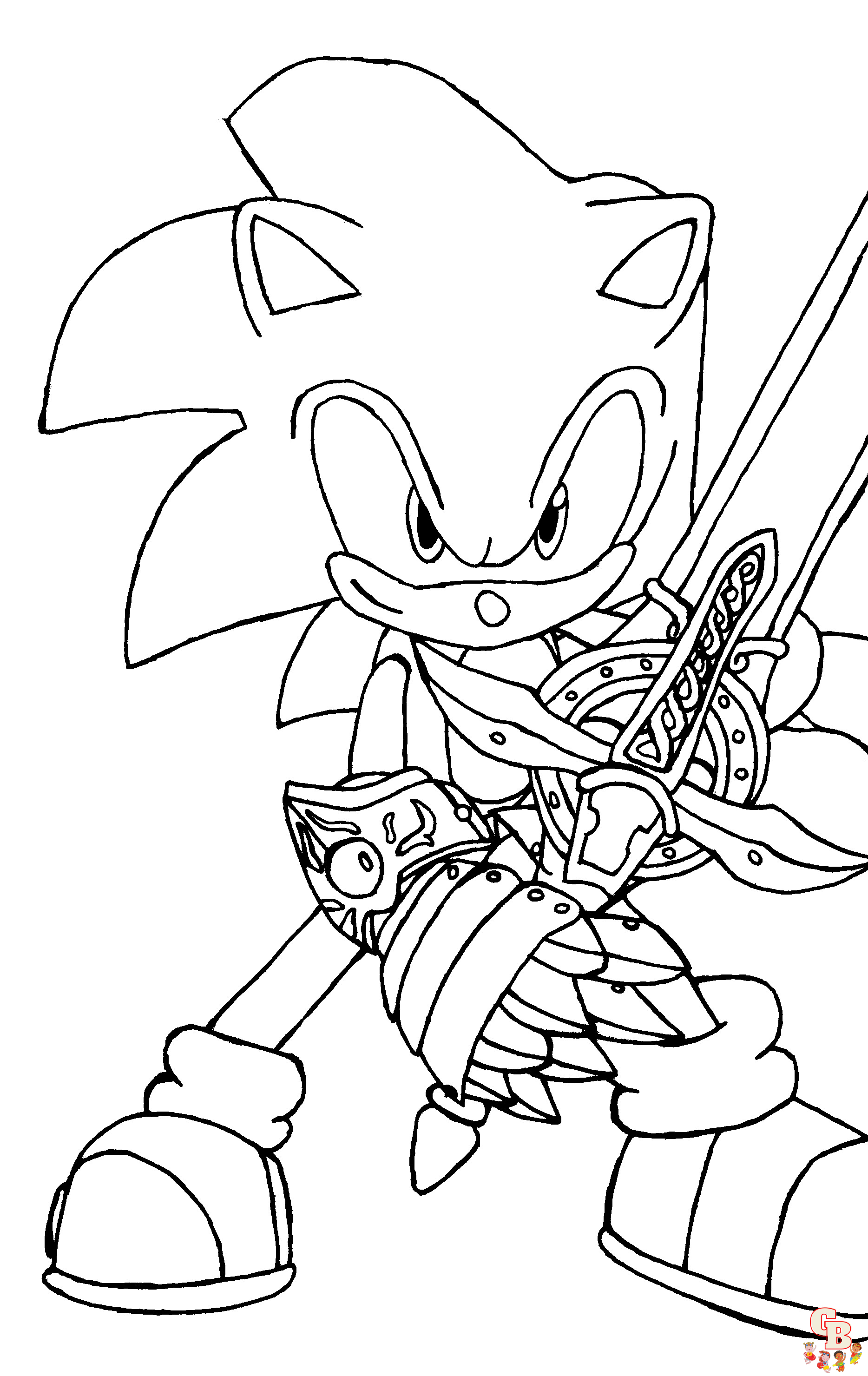 Sonic pronto para a ação - Sonic - Just Color Crianças : Páginas