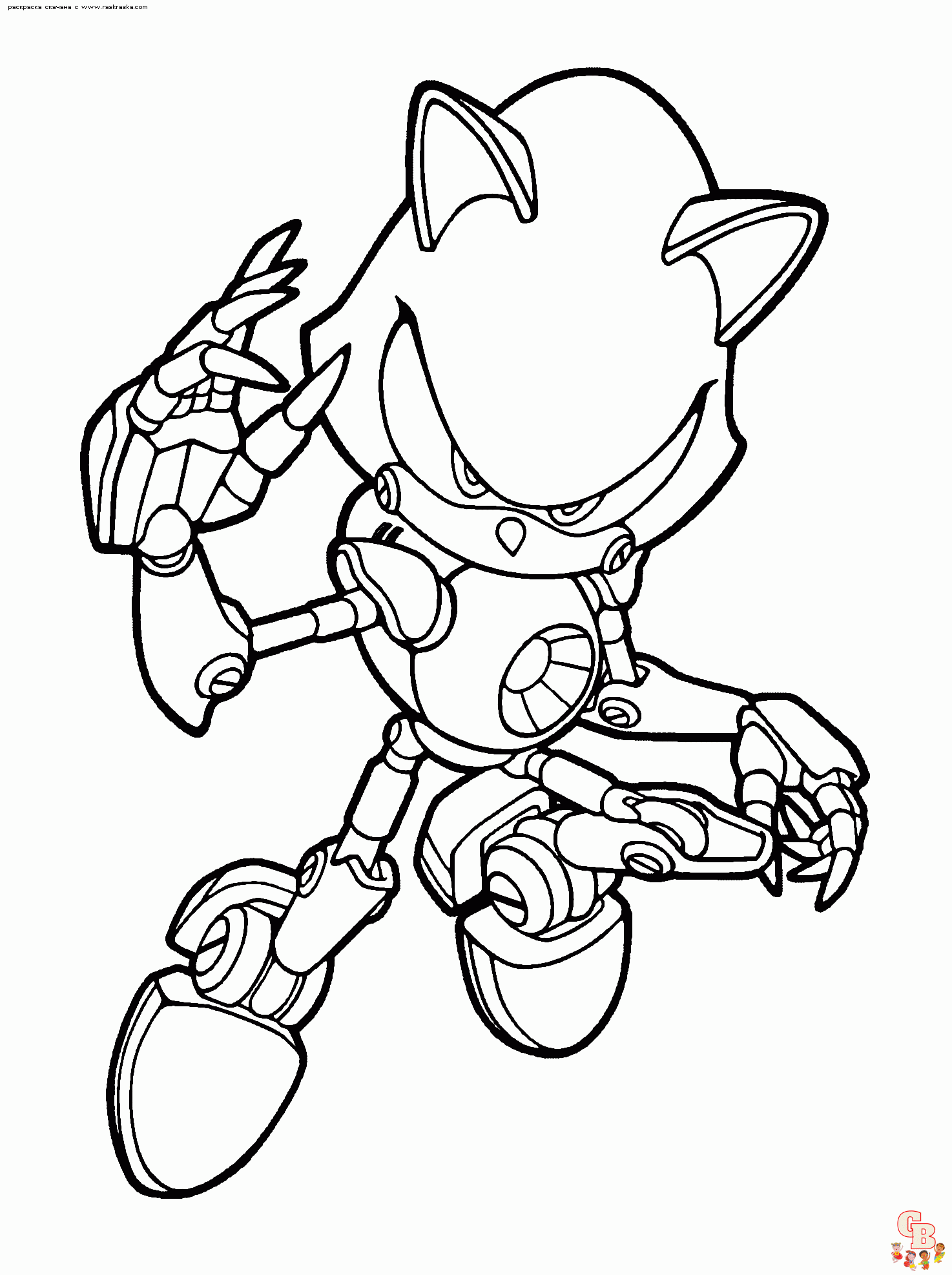 Página para colorir de Sonic com fundo floral - Sonic - Just Color Crianças  : Páginas para colorir para crianças