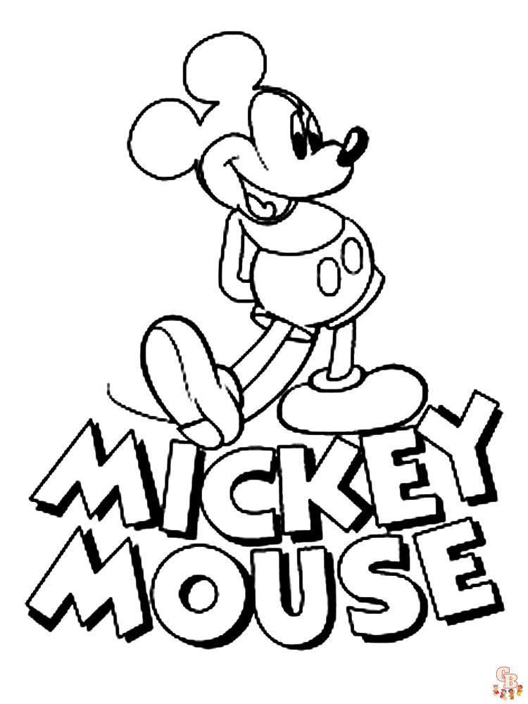 Páginas para colorir gratuitas do Mickey Mouse para crianças