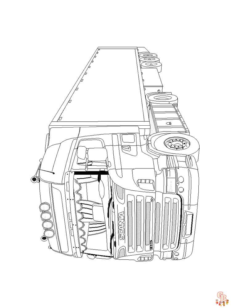 7 Modelos de Caminhão Scania para Imprimir e Colorir