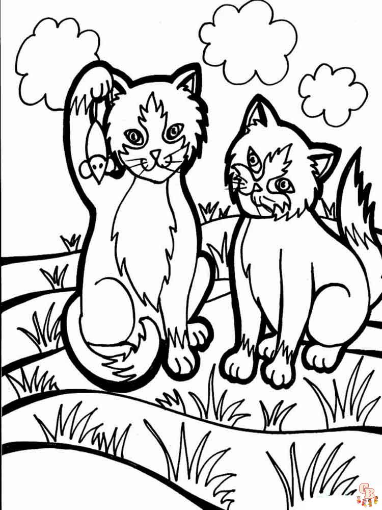 Páginas de coloração de gatos descarregáveis - Gatos - Just Color Crianças  : Páginas para colorir para crianças