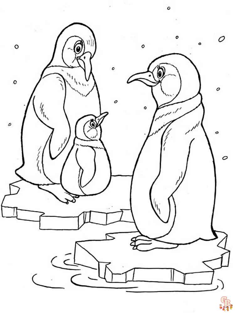 pinguini de colorat