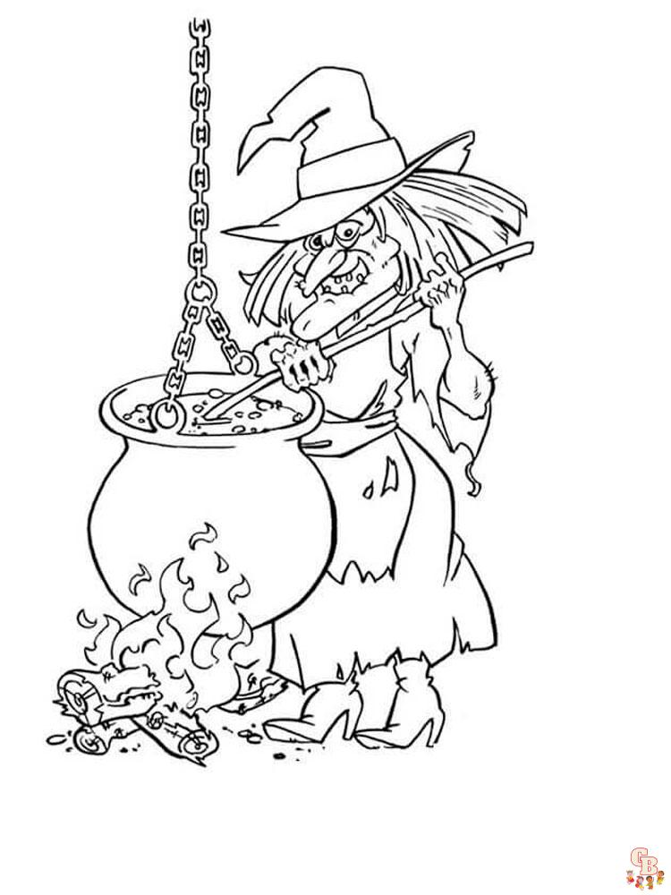A bruxa e as suas poções mágicas - Halloween - Just Color Crianças :  Páginas para colorir para crianças
